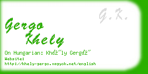 gergo khely business card